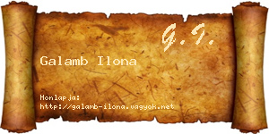 Galamb Ilona névjegykártya